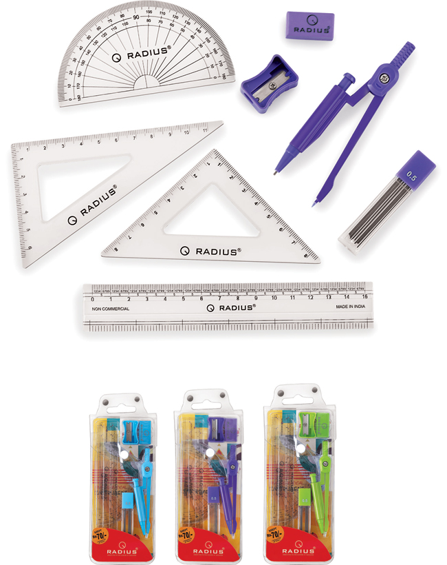 Maths sets in pvc pouch solid
